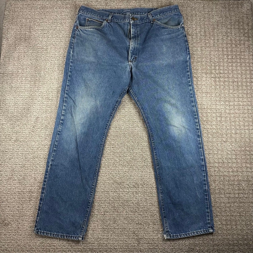 Lee Vintage Mens 42x32 Straight Leg Jeans Medium Wash Denim Made in USA 42x31